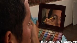 Kinky Latin Crossdresser: Anal & Blowjob In Lingerie & Lipstick