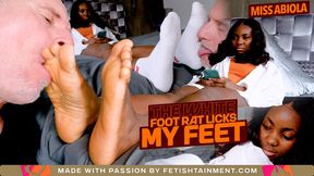 The white foot rat is now licking my feet! (Feet Licking and Sock Licking with Miss Abiola ) - FULL HD MP4
