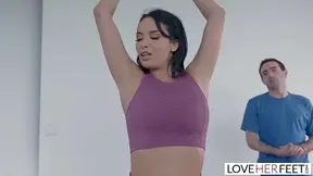 Busty MILF Anissa Kate seduces her yoga instructor during a session