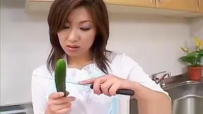 Hot Asian Milf Saku Momoa Plays Dirty With Veggies In Solo Show