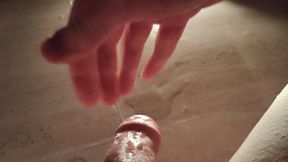 I squirted on the floor, then used the sticky mess as lube.