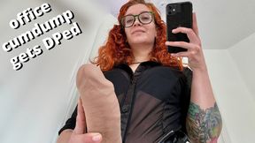 Office boss humiliates wife with futa DP and chastity cage