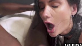 ANALFURY - Skinny Megan Venturi gets a mouthful of cum after ANAL riding BBC (Mike Chapman)