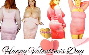 V-day Pink Dress Try on with BBW Samantha 38G