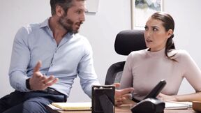 Office Slut COUGAR Bella Rolland tried to stay professional with her boss