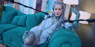 I talk about M - Music - ASMR podcast SFW talking goth skinny girl dreadlocks tattoo model inked girl