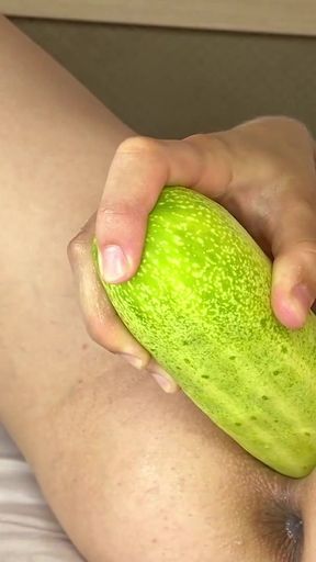 Huge Cucumber in the Pussy for New Sensations!   Clip 1