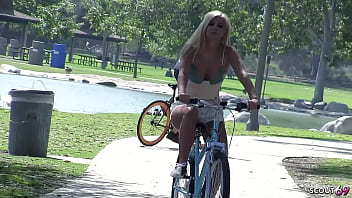 Blonde Girl with big natural saggy Tits and Ass Pickup for Hard Fuck and get intense Squirt Orgasm