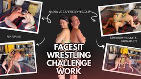 Nadia vs Taperedphysique: Facesit Wrestling Challenge