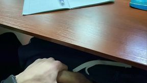 Twink masturbation at the full college classroom
