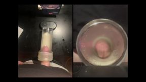 Pissing in a Fleshlight Helped by a Friend POV