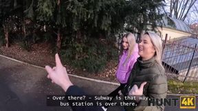 Nikky Dream and Stanley Johnson pick up a rich stranger in front of them in a hot lesbian fuck