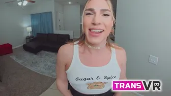 Horny Cute Brunette Tgirl Kalli Grace Craves Bareback Anal Fuck