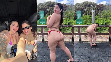 VLOG: Nude Beach in Miami with 2 Curvy Baddies