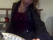 Smoking in leather pants