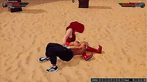 Ruby the K-Kitten Takes On Diabla in a Sensual Nude Combat 3D Battle