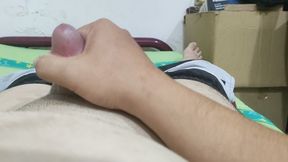 *** Having a Good Night Masturbation with His Cock Before Bed