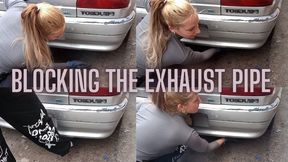 My car accelerating, blocking the exhaust pipe with my hand