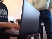 I masturbate near the secretary while she is typing a report for me