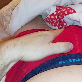 Sunday evening jerk off in bed with fingers in my ass