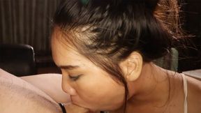 Sexually Attractive Asian shemale rough face pounding