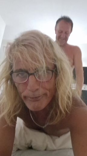 Selfie shot with secretary, Gigi and David