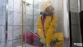 Double-layered Pvc Rainwear & Wetsuit: Soaked, Soapy Shower Play