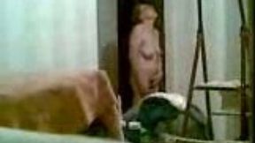 Peeking on my neighbor's 68 years old grandma walking at her house naked