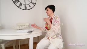 Auntjudys - 63yo Horny Mature Hairy GILF Minia Masturbates in the Kitchen