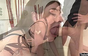 Slender ts superstar Natalie Mars sucks cock before a hard anal