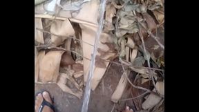 Dando uma boa mijada no mato