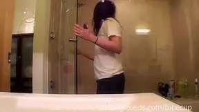 College teen 18+ Filming Herself Masturbating Showering