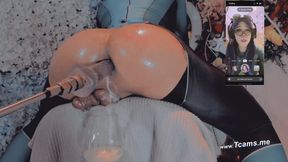 Transwomans Oiled Ass Pounded By Token-triggered Machine