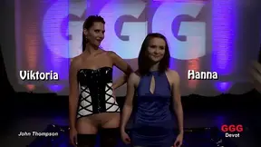 Hot lesbian devot Viktoria and Hanna in a wild gangbang