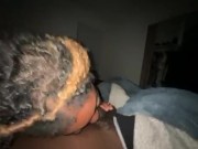 Girl take her tongue an clean str8rich bbc after he cum all over her face