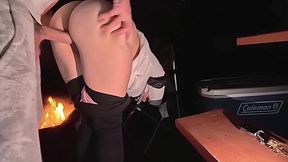 Big ass milf kinky enough for public fuck during camping