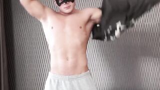 Masked Hottie Wanks Off While Playing With His Ass For Your Pleasure