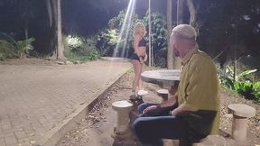 i offered money to a hot young chick who was working out, fucked the slut raw, and came inside her tight pussy in the public park.