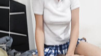 Teacher Destroys Big Tits Colegiala Creampie Gush