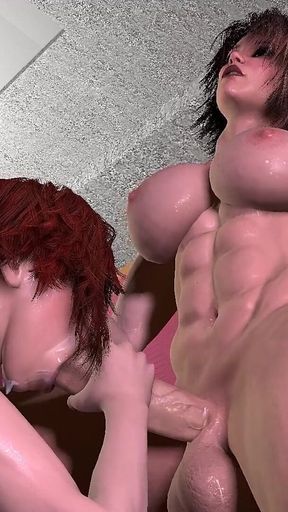 Shemale Takes Dick in the Locker Room