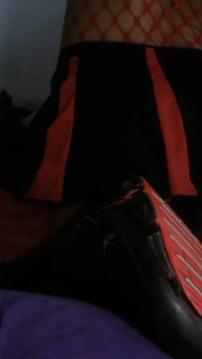 Black Red Cheerleader Outfit, BBC to Ride to Orgasm