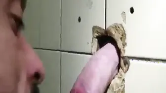 Amateur Guy Gets a Blowjob Through a Glory Hole