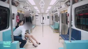 Random guy hooks up with a woman in the subway at midnight