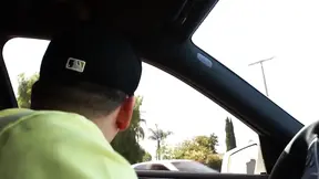 Beautiful Latina brunette takes a huge cock deep down her throat