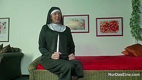 German Nun With Priest In Church