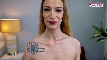 Skinny Brunette Emma Wolfe Masturbates And Gives A Blowjob!