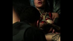 Skinny goth babe Sora Michi gets dominated and cums hard