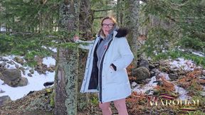 Snowy Forest I Suck My Boyfriend and a Walker, He Fucks My Pussy in the Snow While I Suck My Boyfriend