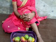 Indian poor girl selling a mango and hard fucking