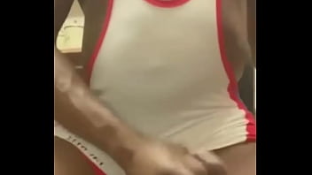 BBC. Muscle Geared in Tight White Cock Revealing Verbal Deload